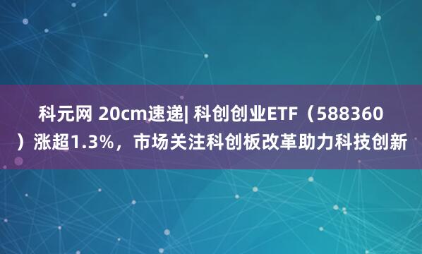 科元网 20cm速递| 科创创业ETF（588360）涨超1.3%，市场关注科创板改革助力科技创新